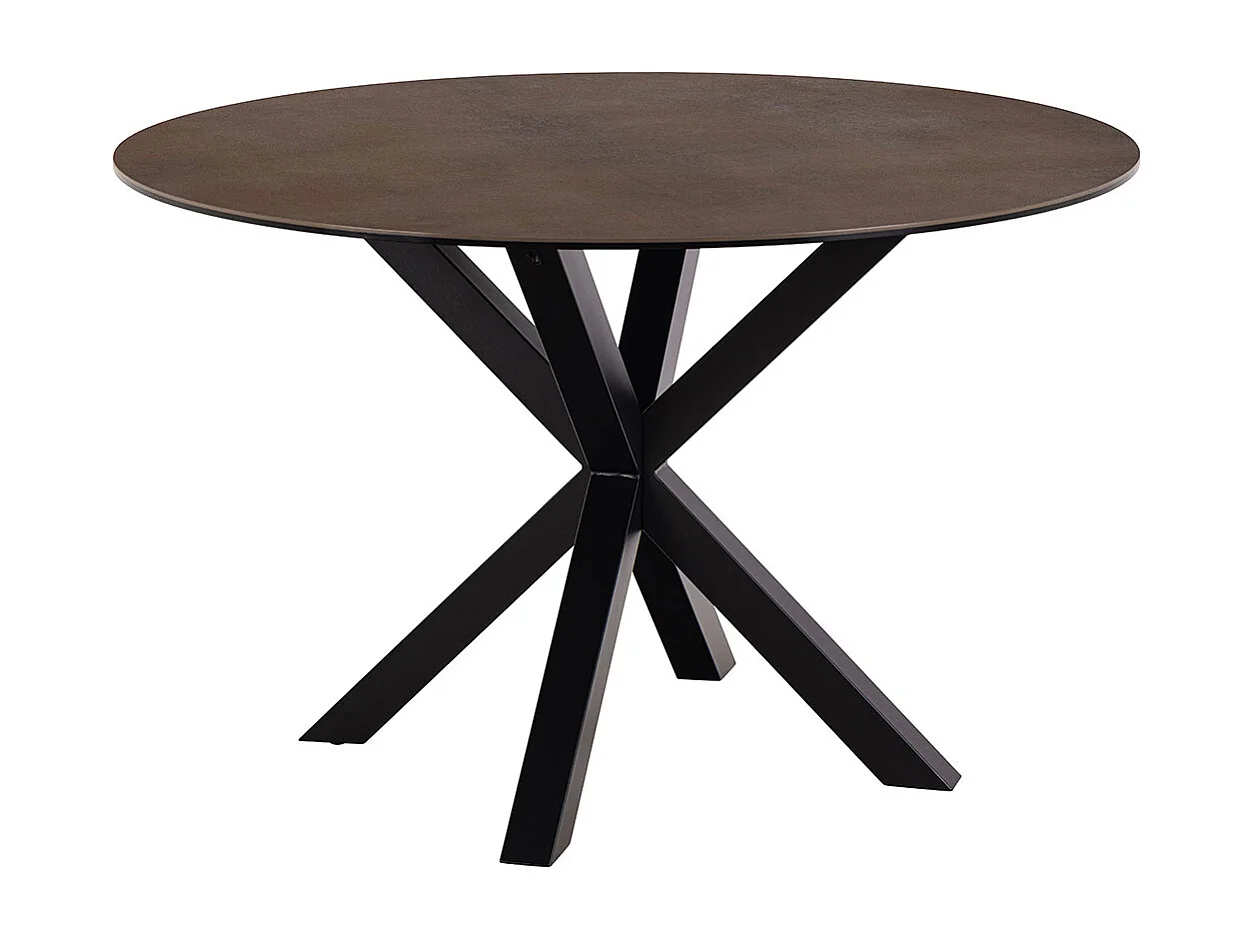 Heaven table de salle à manger Ø119cm verre marron.