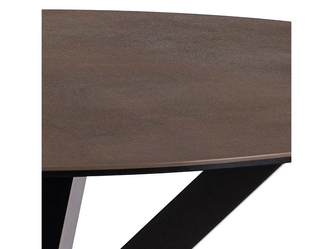 Heaven table de salle à manger Ø119cm verre marron.