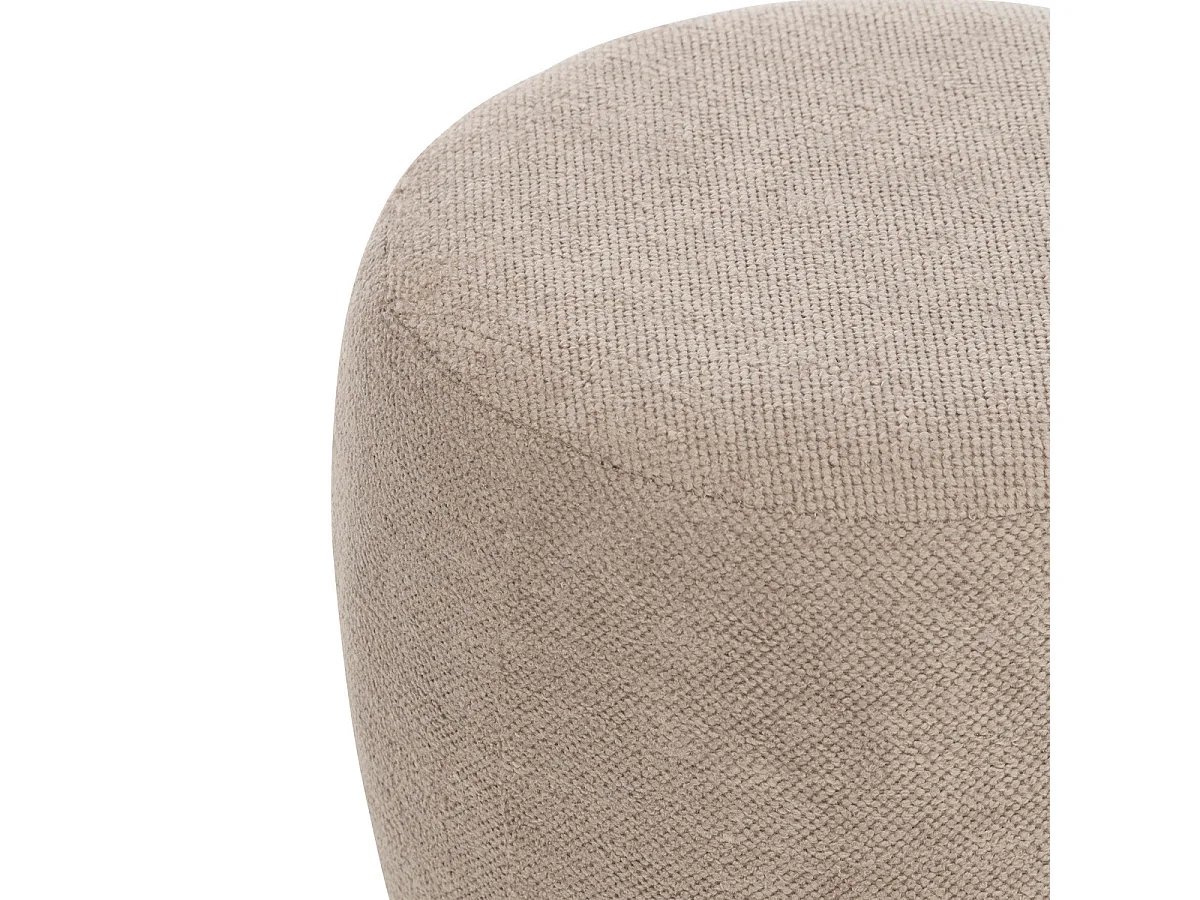 Pouf en tissu à bouclettes Taupe D 39 x H 40 cm