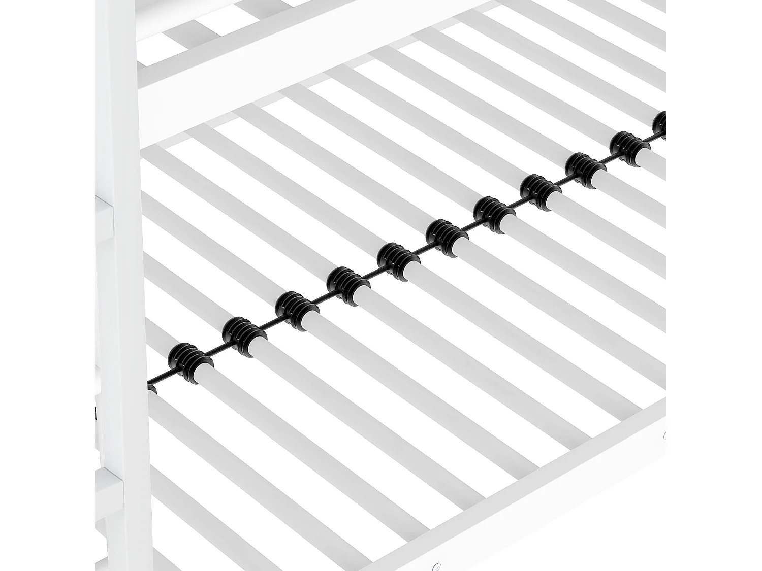 Lit superposé triple - 3x90x200cm - cadre en fer - Blanc