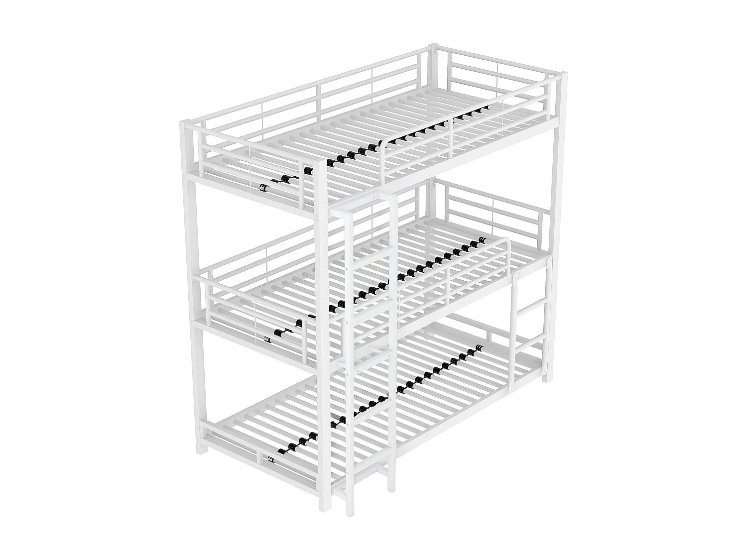 Driedubbel stapelbed - 3x90x200cm - ijzeren frame - Wit