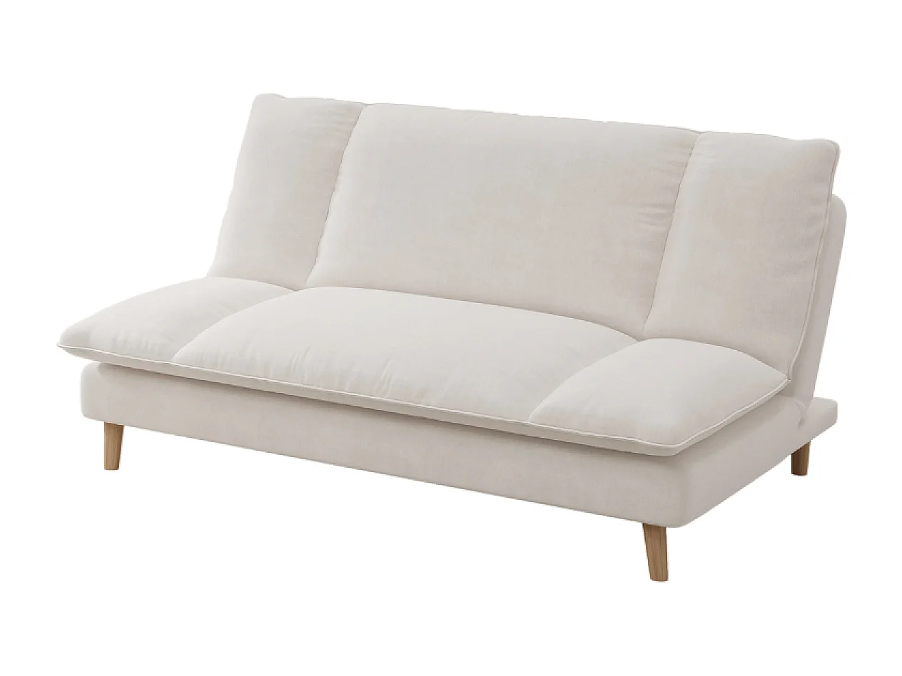 Canapé convertible 3 places en tissu beige VASCO