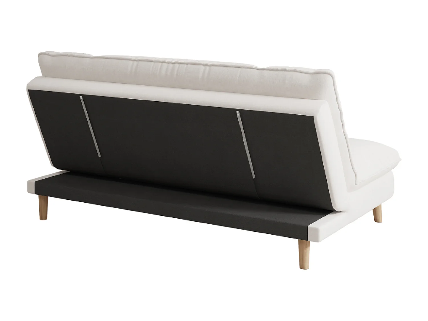 Canapé convertible 3 places en tissu beige VASCO