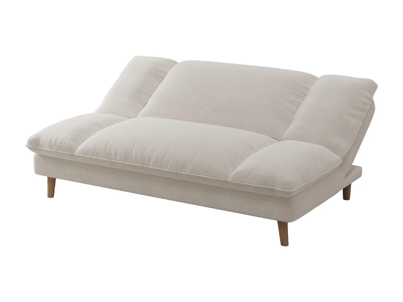 Canapé convertible 3 places en tissu beige VASCO