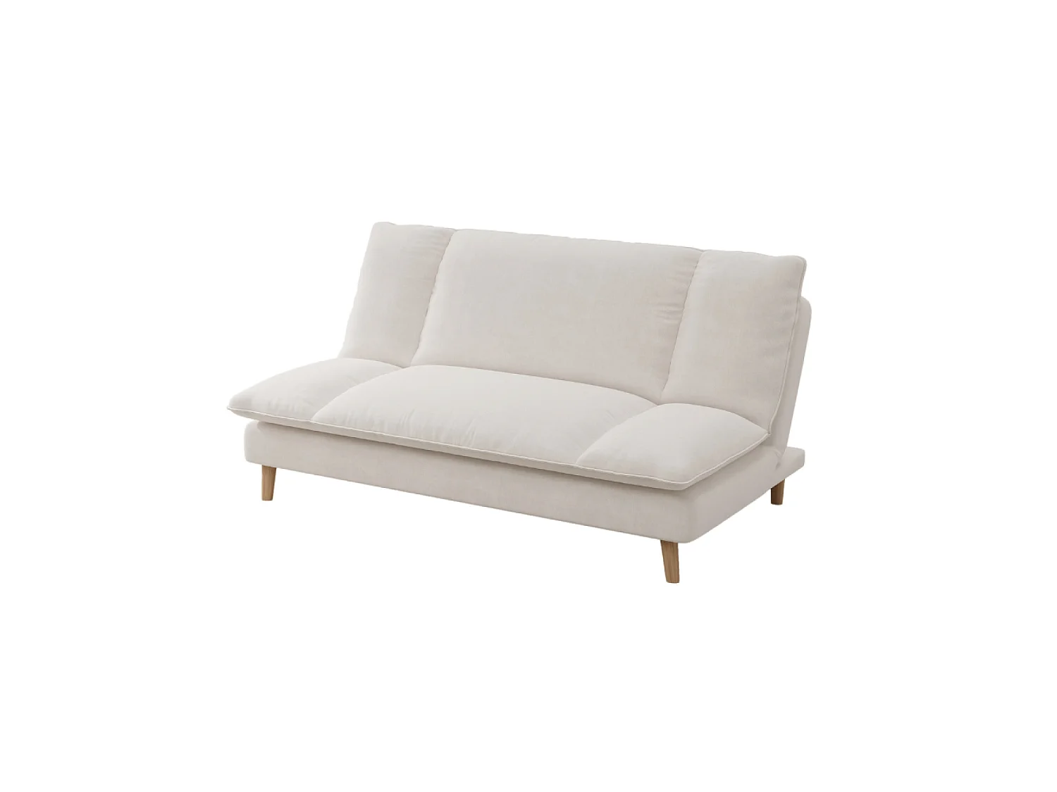 Canapé convertible 3 places en tissu beige VASCO