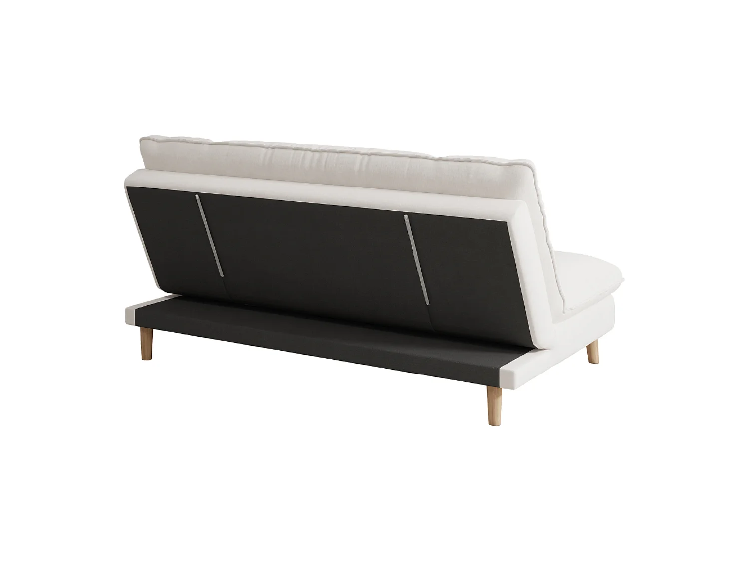 Canapé convertible 3 places en tissu beige VASCO