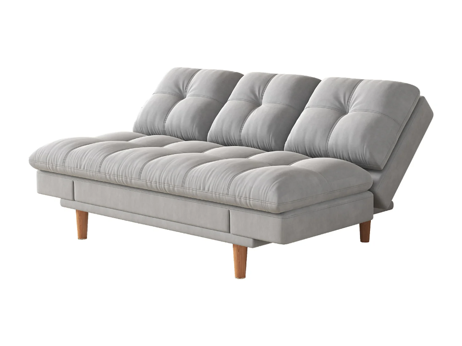 Sofá cama 3 plazas tela gris claro KALMAR