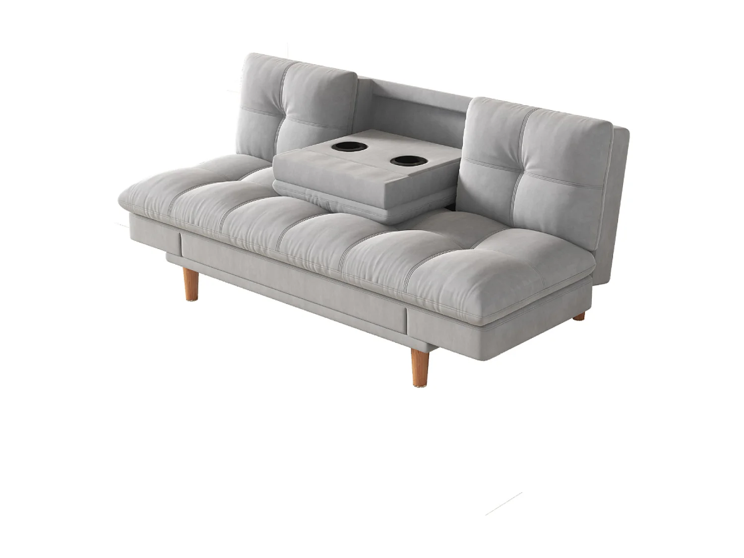 Sofá cama 3 plazas tela gris claro KALMAR