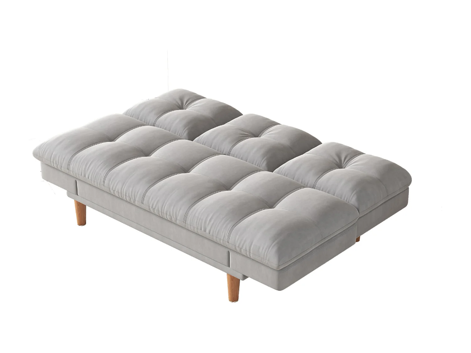 Canapé convertible et modulable 3 places en tissu gris clair KALMAR