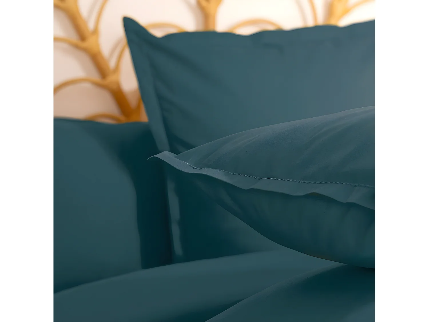 Taie d'oreiller en Coton Bleu Orage 63 x 63 cm