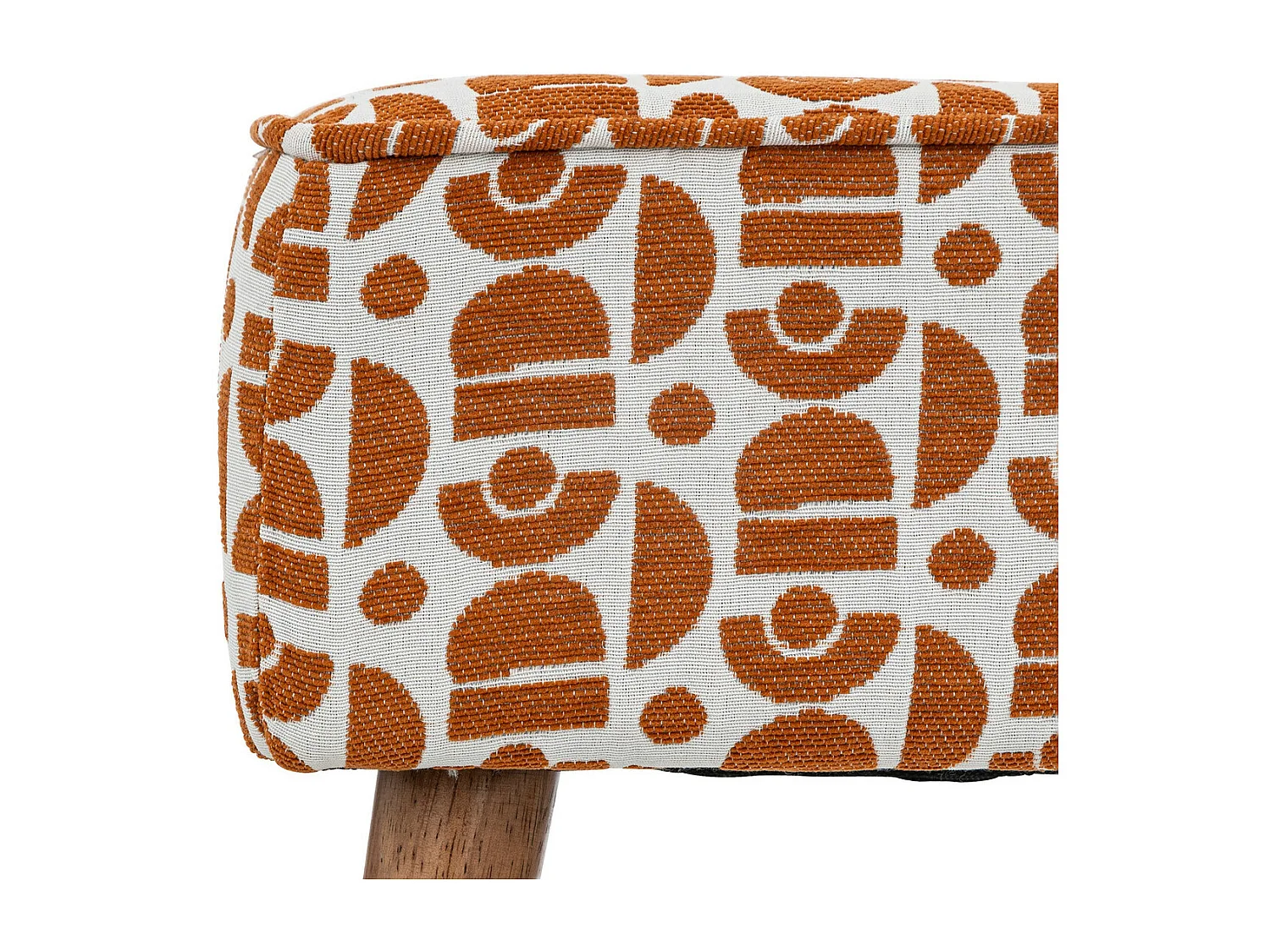 Taburete auxiliar de tela chenille con motivos jacquard 38 x 38 x 41 cm