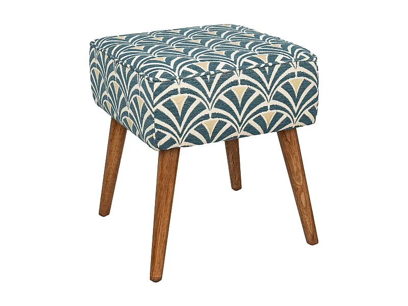 Taburete auxiliar con motivos jacquard 38 x 38 x 42 cm