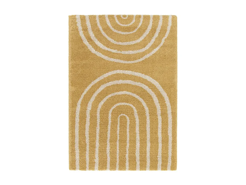 Victoria III - Tapis contemporain à motif géométrique -  Jaune moutarde - 120x170cm