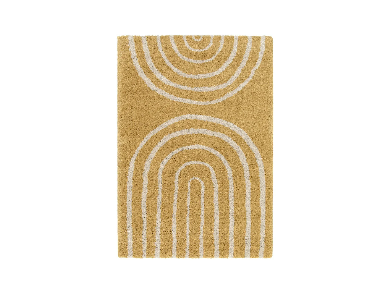 Victoria III - Tapis contemporain à motif géométrique -  Jaune moutarde - 120x170cm