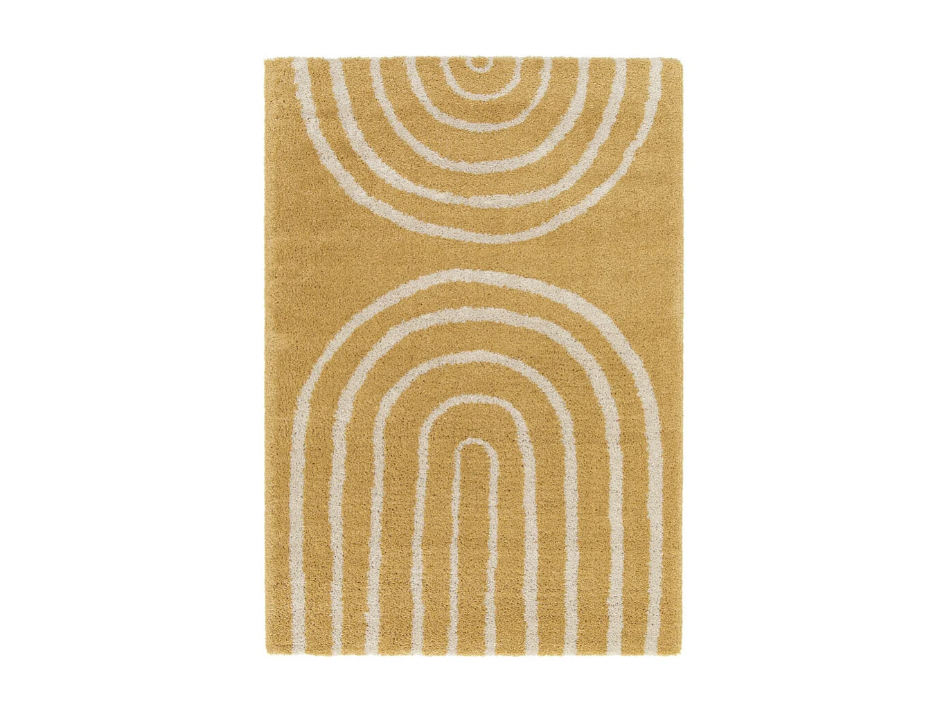 Victoria III - Tapis contemporain à motif géométrique -  Jaune moutarde - 120x170cm