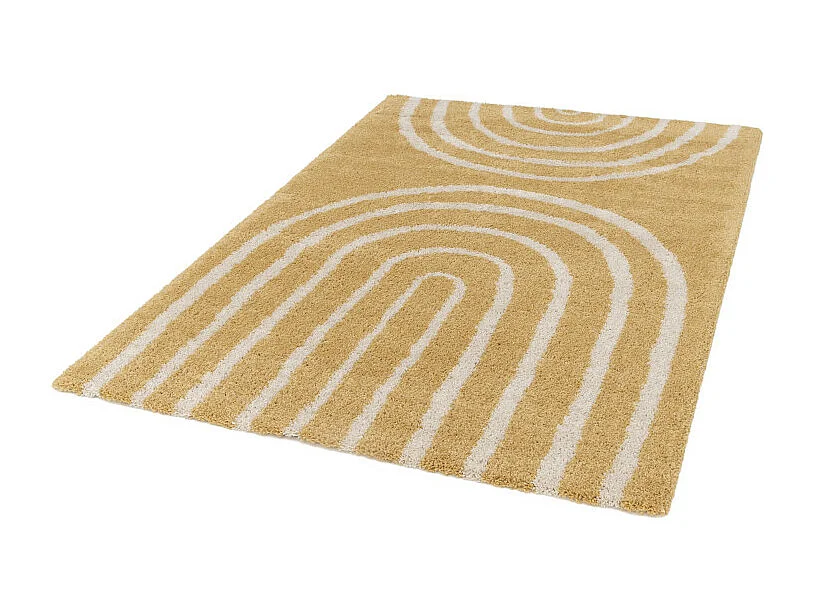 Victoria III - Tapis contemporain à motif géométrique -  Jaune moutarde - 120x170cm