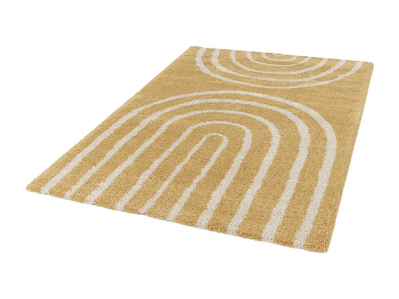 Victoria III - Tapis contemporain à motif géométrique -  Jaune moutarde - 160x230cm