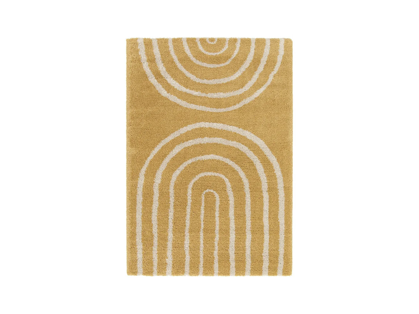 Victoria III - Tapis contemporain à motif géométrique -  Jaune moutarde - 160x230cm