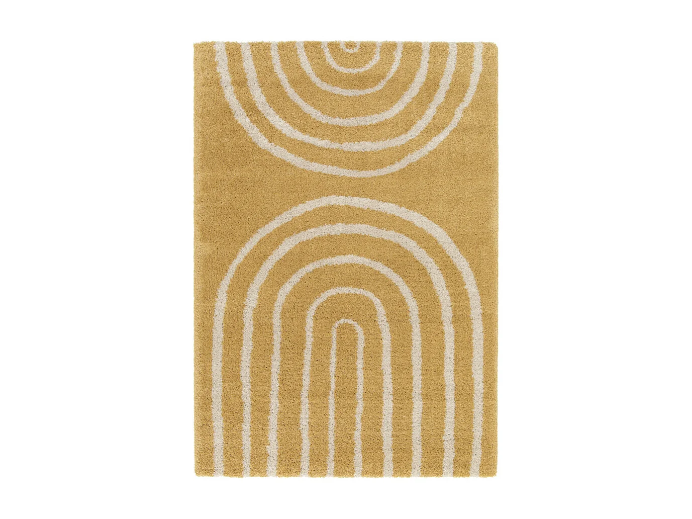 Victoria III - Tapis contemporain à motif géométrique -  Jaune moutarde - 160x230cm