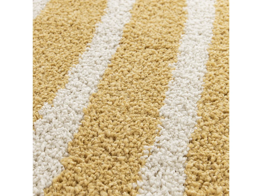 Victoria III - Tapis contemporain à motif géométrique -  Jaune moutarde - 160x230cm