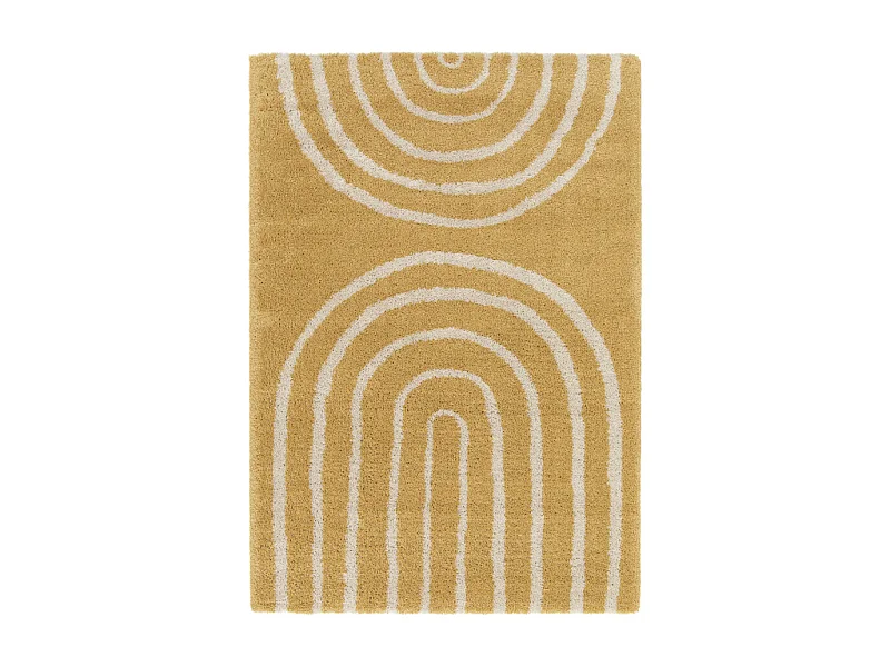 Victoria III - Tapis contemporain à motif géométrique -  Jaune moutarde - 160x230cm
