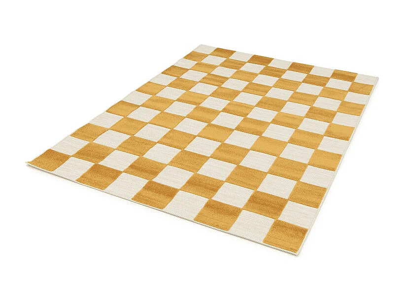 Addo – Tapis intérieur et extérieur à motif géométrique -  Jaune moutarde - 120x170cm