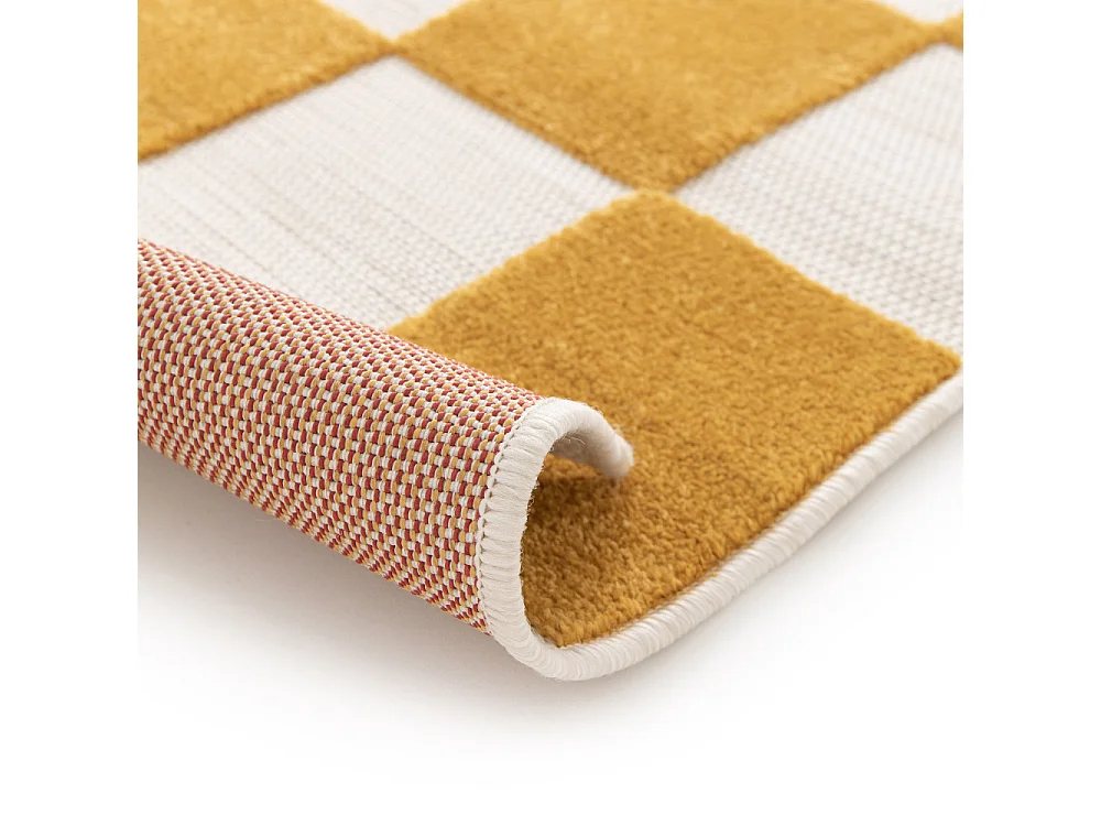 Addo – Tapis intérieur et extérieur à motif géométrique -  Jaune moutarde - 120x170cm