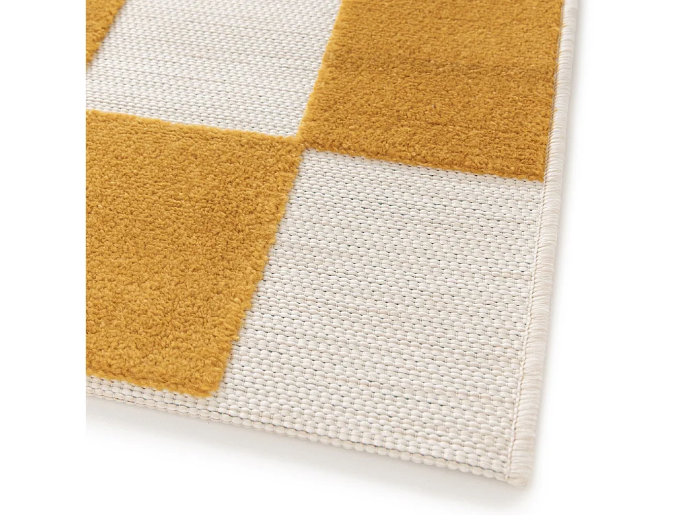 Addo – Tapis intérieur et extérieur à motif géométrique -  Jaune moutarde - 120x170cm