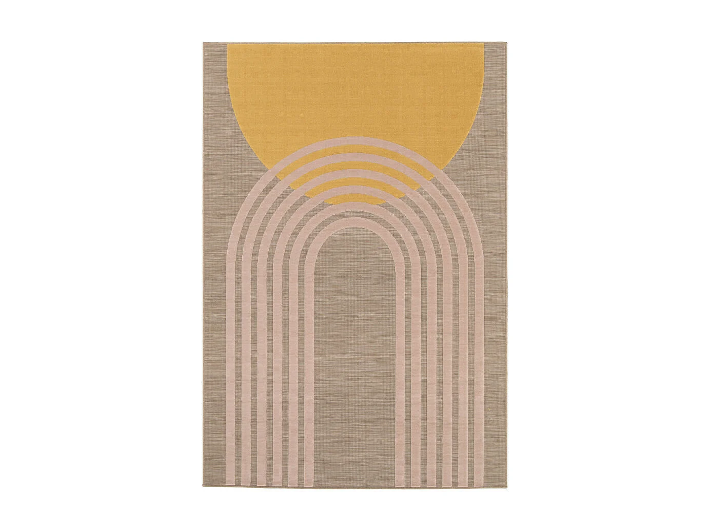 Tuli - Tapis contemporain à motif géométrique -  Jaune moutarde - 160x230cm
