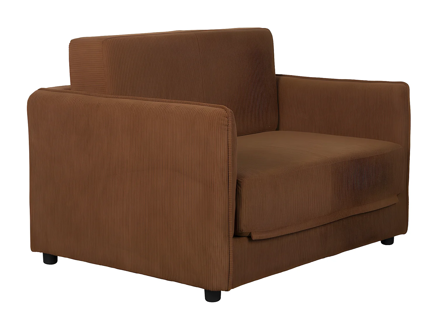 Jopie - Fauteuil convertible 109x200cm en velours côtelé - Terracotta