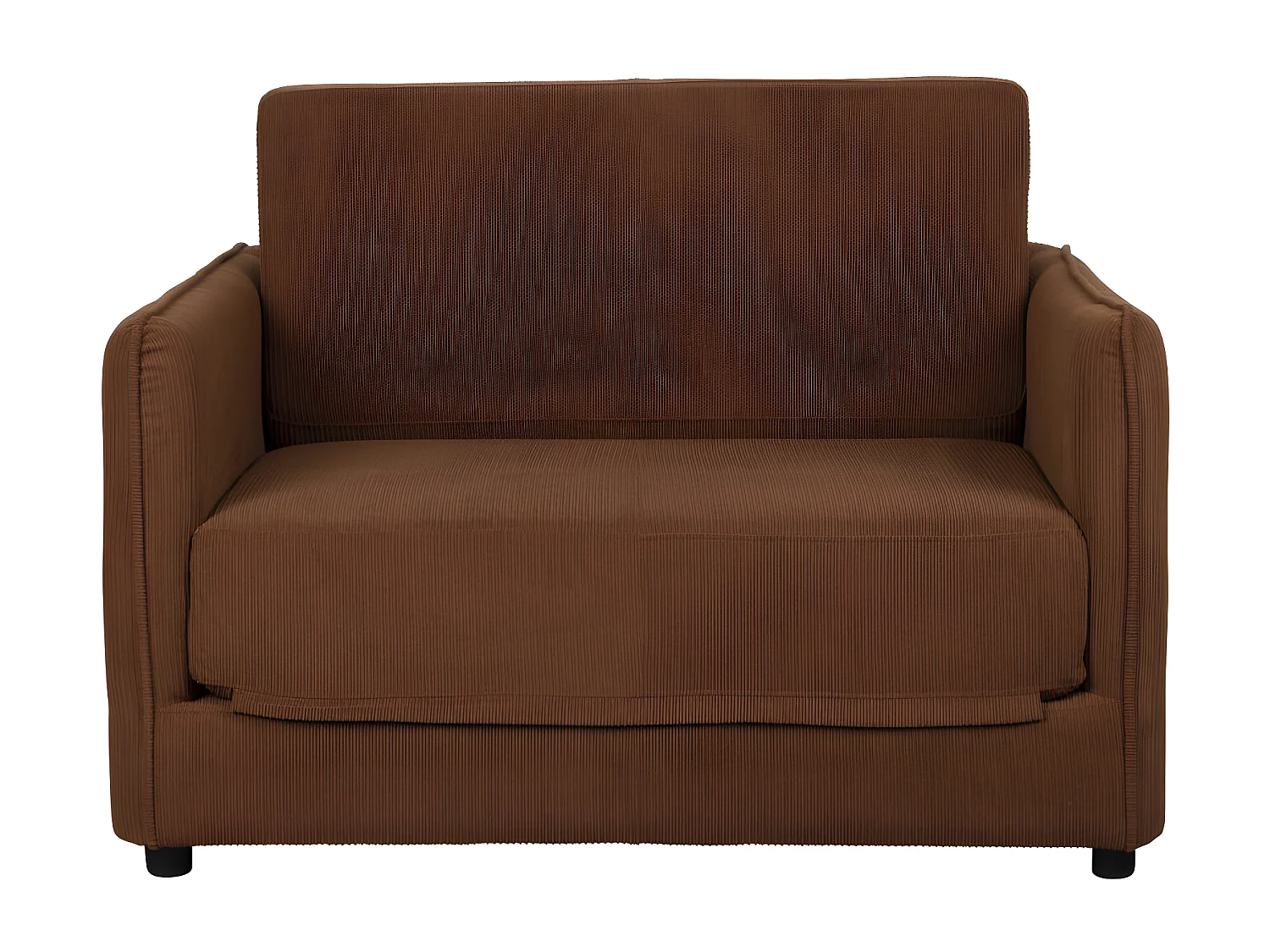 Jopie - Fauteuil convertible 109x200cm en velours côtelé - Terracotta