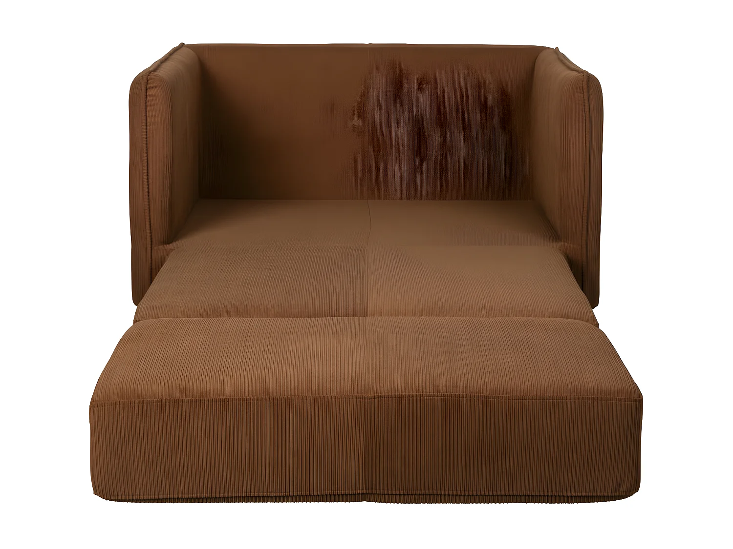 Jopie - Fauteuil convertible 109x200cm en velours côtelé - Terracotta