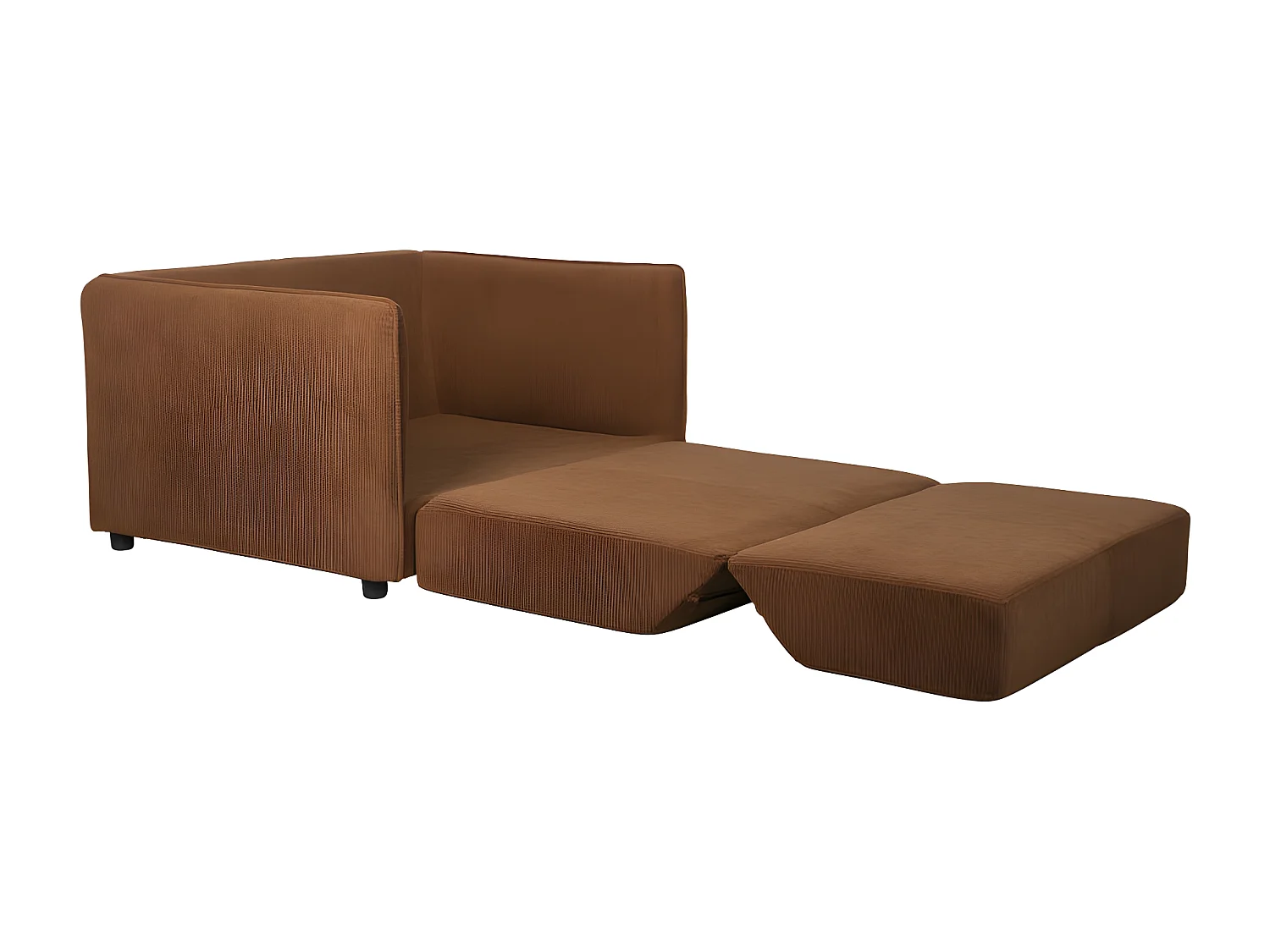 Jopie - Fauteuil convertible 109x200cm en velours côtelé - Terracotta