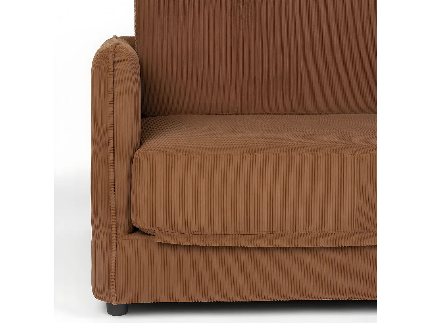 Jopie - Fauteuil convertible 109x200cm en velours côtelé - Terracotta
