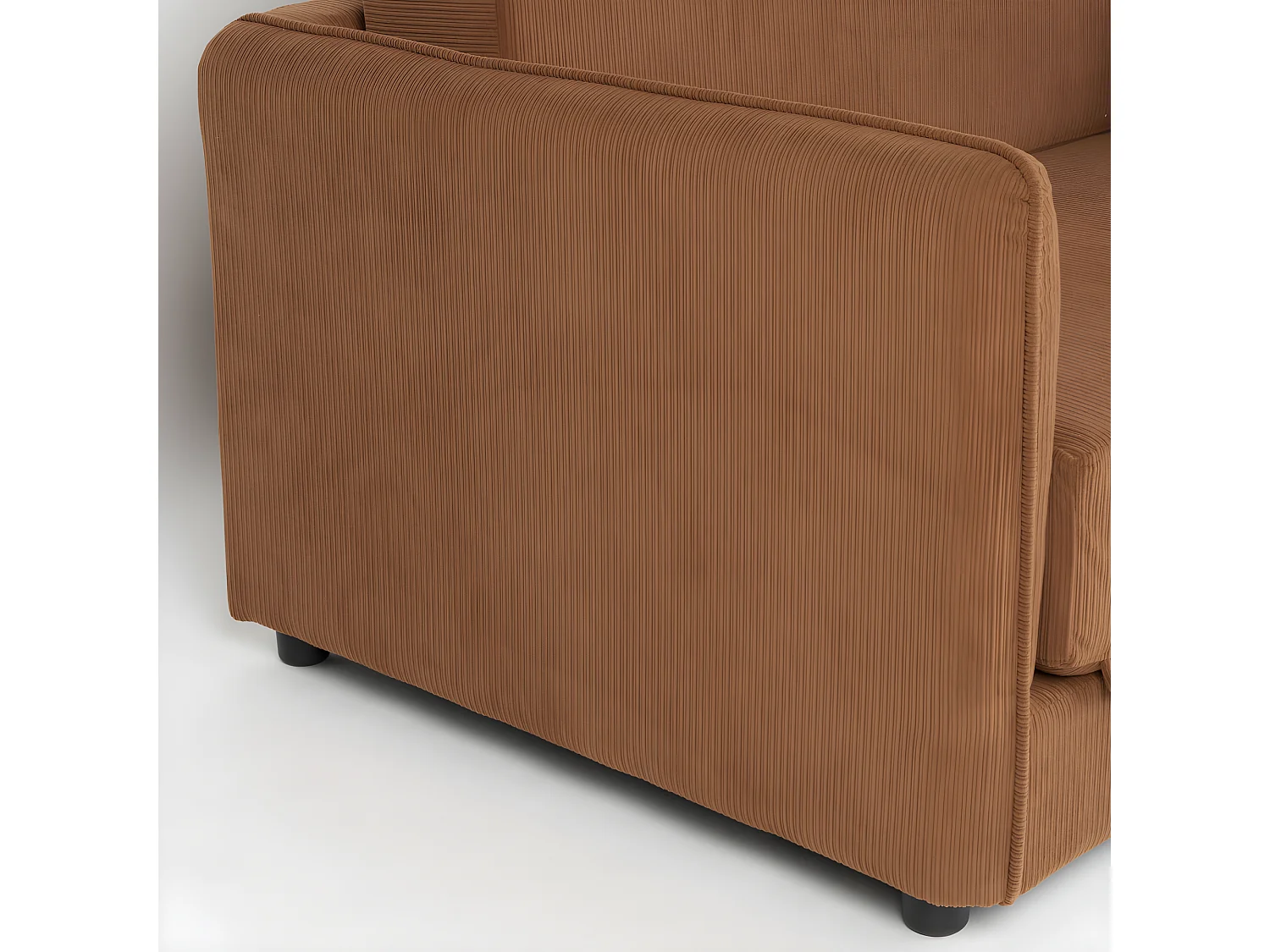 Jopie - Fauteuil convertible 109x200cm en velours côtelé - Terracotta