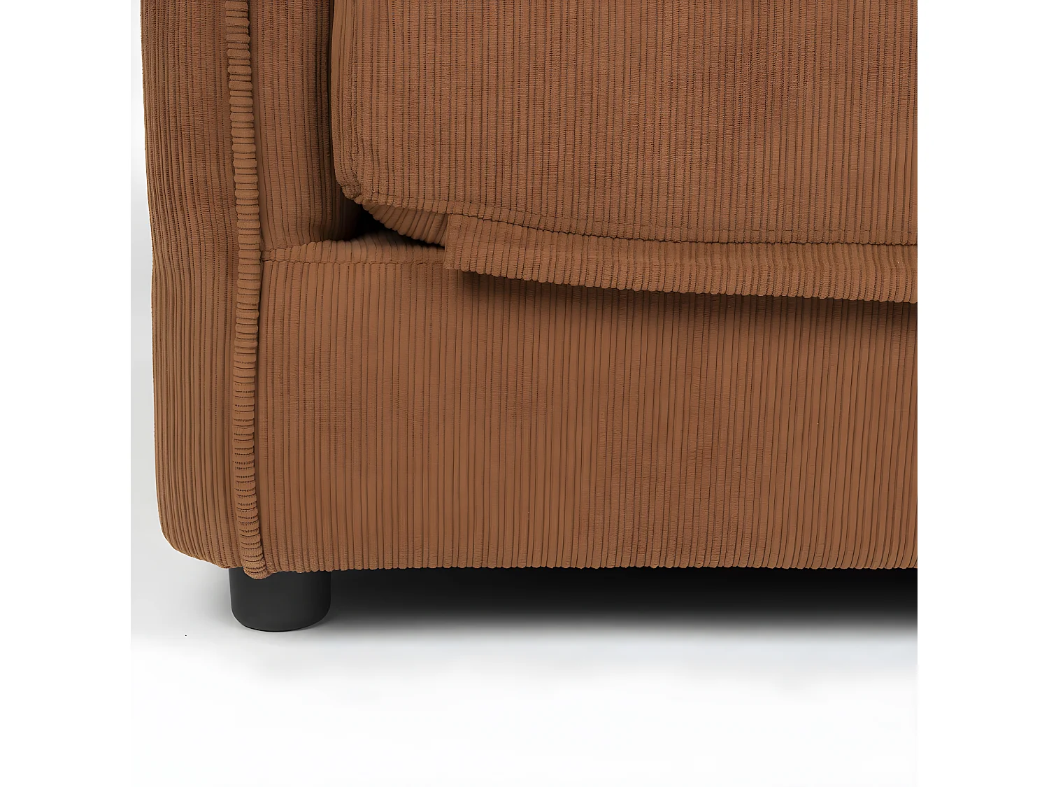 Jopie - Fauteuil convertible 109x200cm en velours côtelé - Terracotta