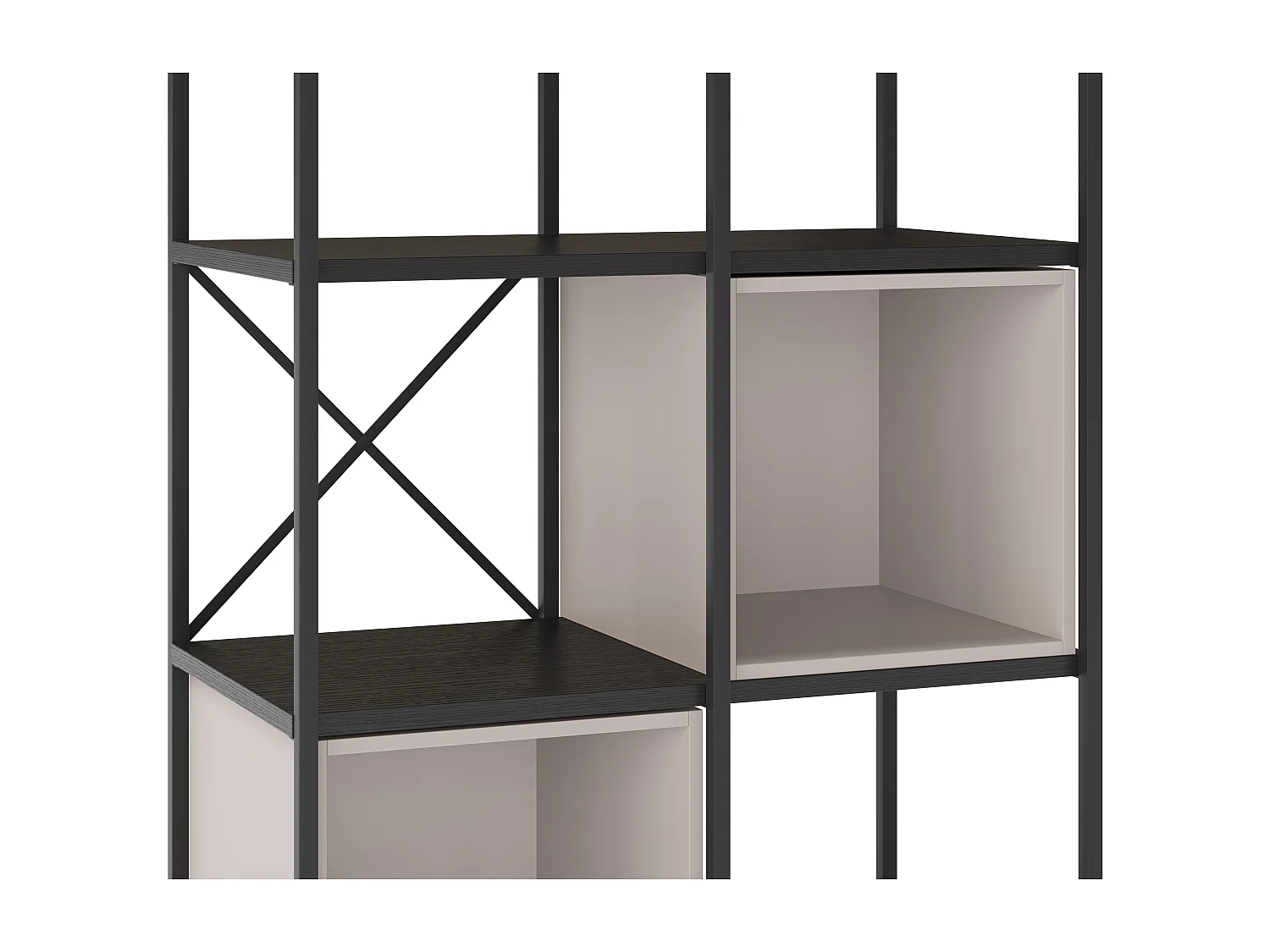 Phalor - Etagère en bois et métal 70,50x179cm - Beige