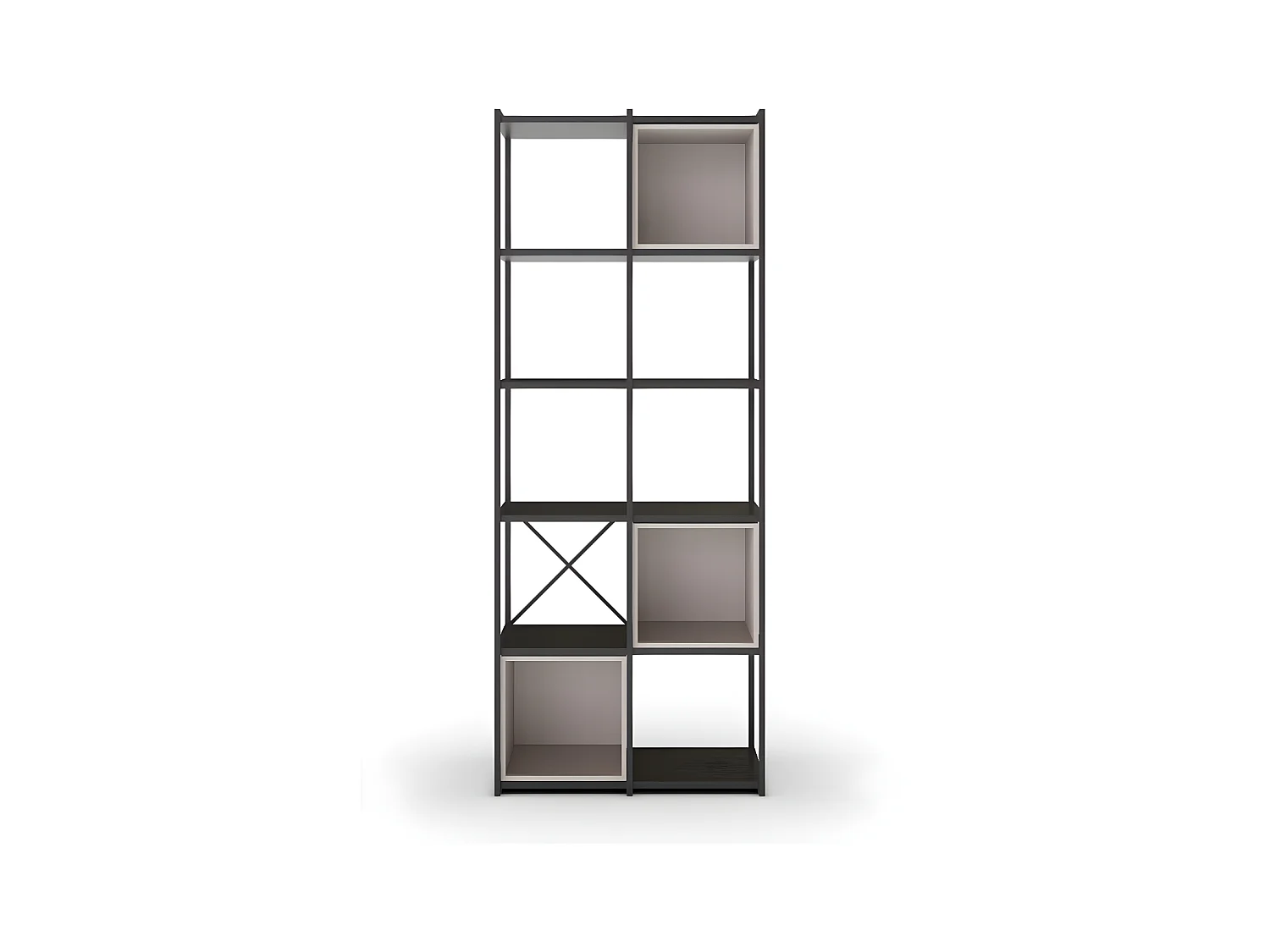 Phalor - Etagère en bois et métal 70,50x179cm - Beige