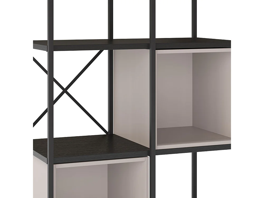 Phalor - Etagère en bois et métal 70,50x179cm - Beige