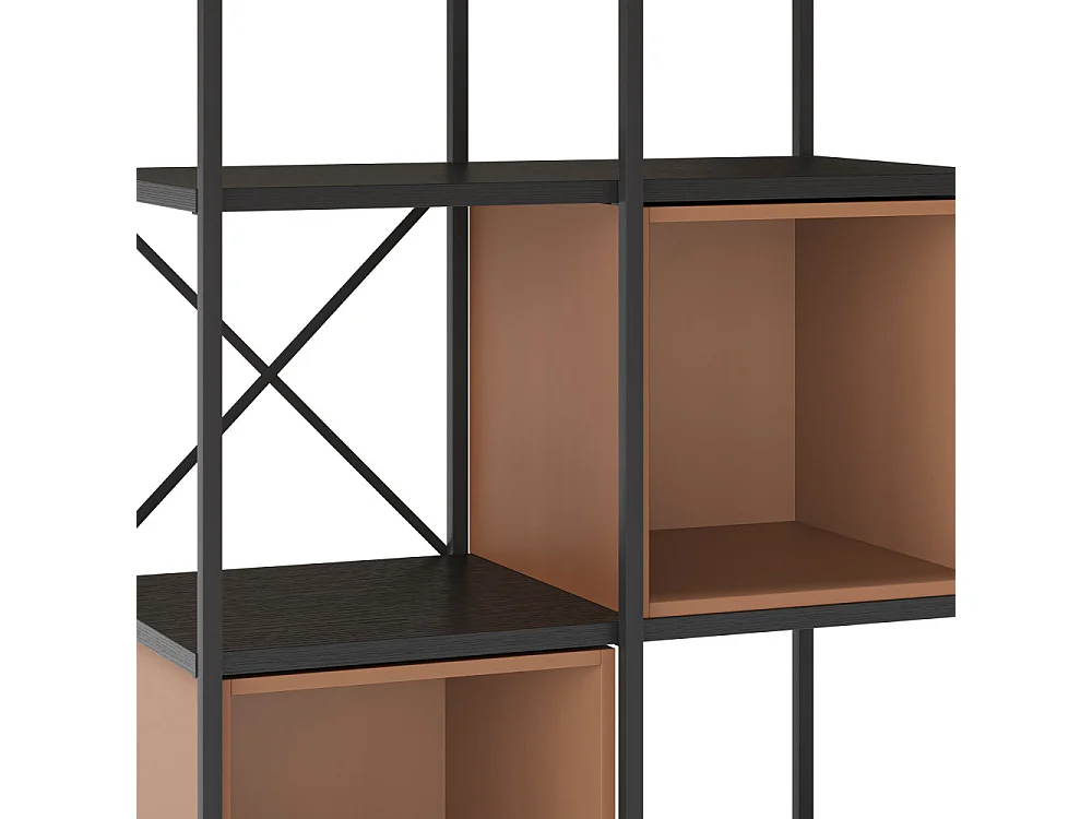 Phalor - Etagère en bois et métal 70,50x179cm - Terracotta