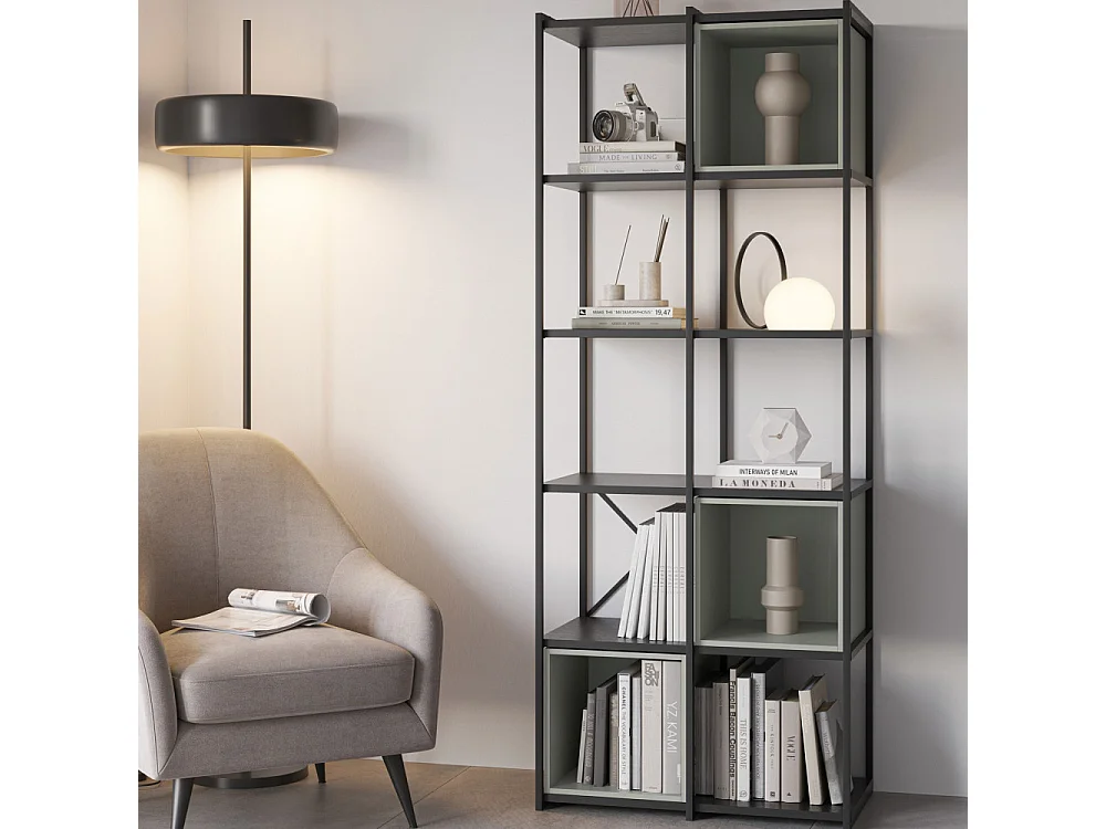 Phalor - Etagère en bois et métal 70,50x179cm - Vert