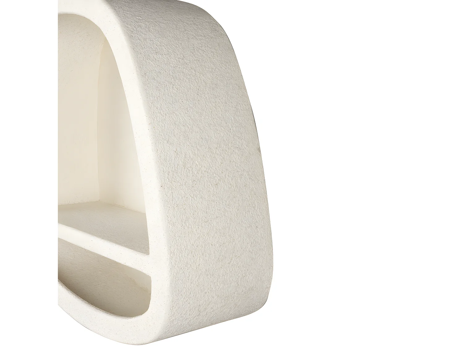 Veda - Etagère murale organique finition marbre recyclé 53x61cm - Ecru