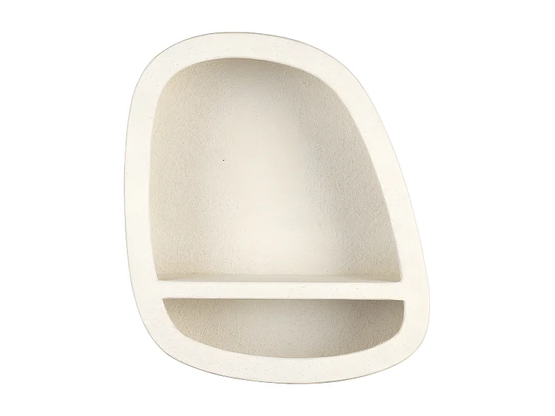 Veda - Etagère murale organique finition marbre recyclé 53x61cm - Ecru