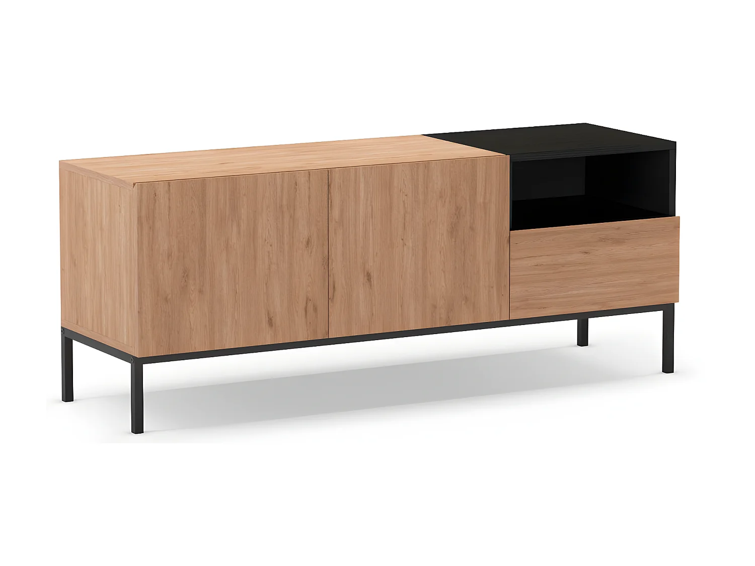 Tv-meubel Cailin - 140x42x55cm - Zwart