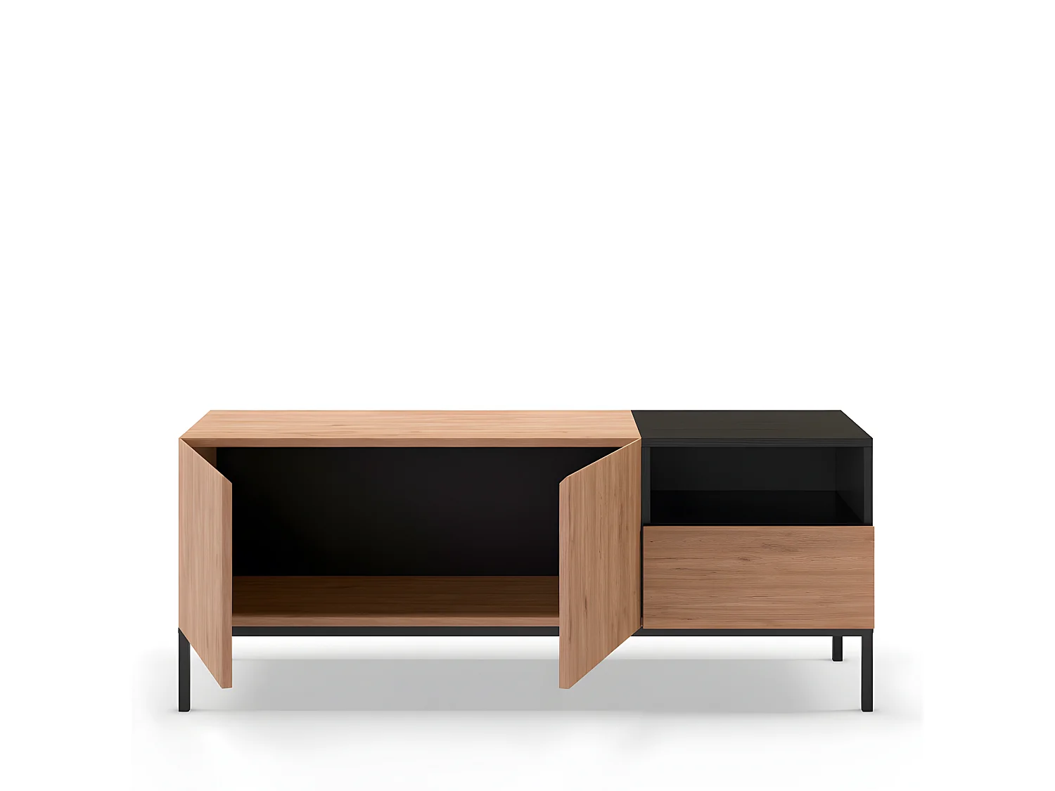 Tv-meubel Cailin - 140x42x55cm - Zwart