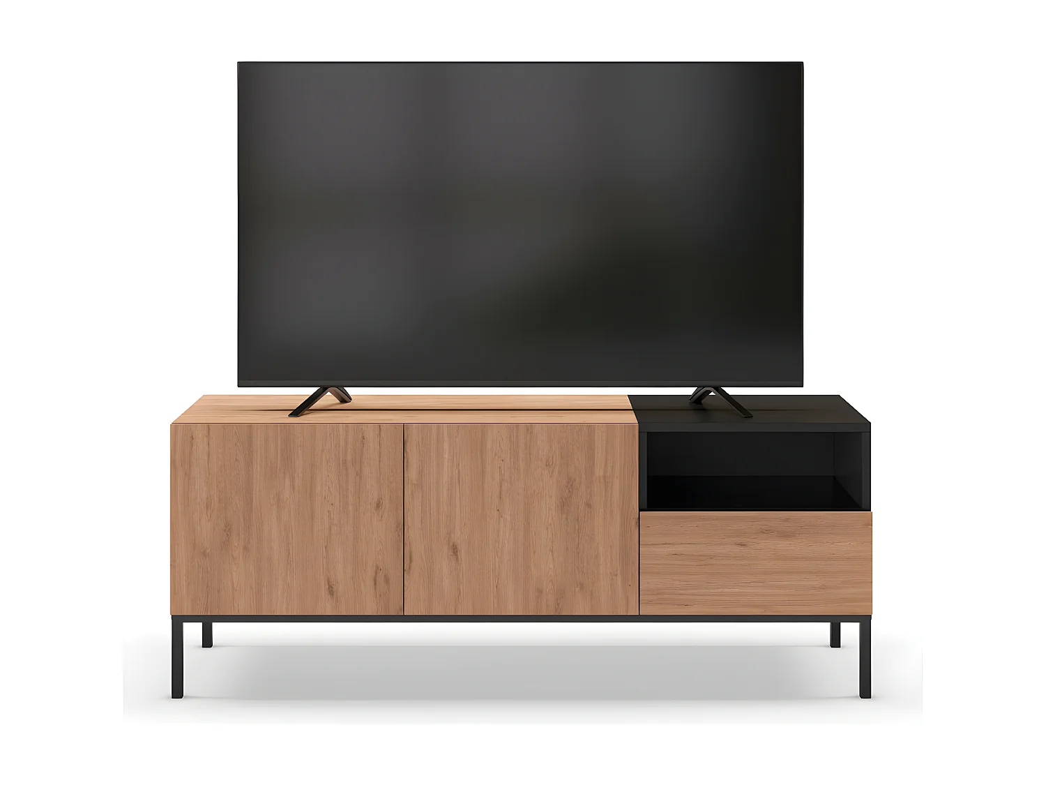Tv-meubel Cailin - 140x42x55cm - Zwart