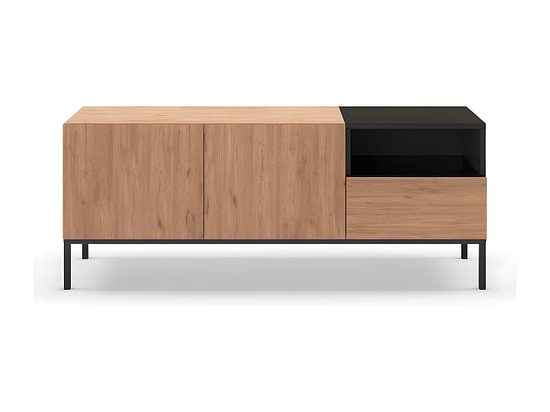 Tv-meubel Cailin - 140x42x55cm - Zwart