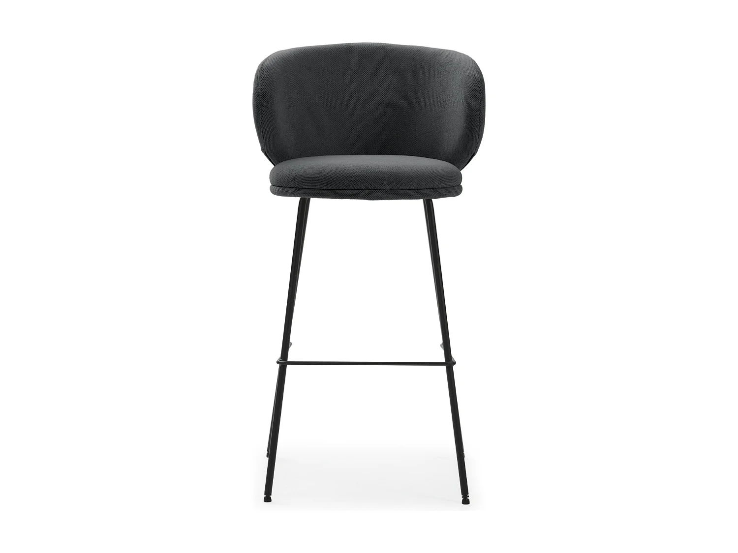 Lot de 2 tabourets en tissu avec pieds en métal noir H65 cm - RUSH