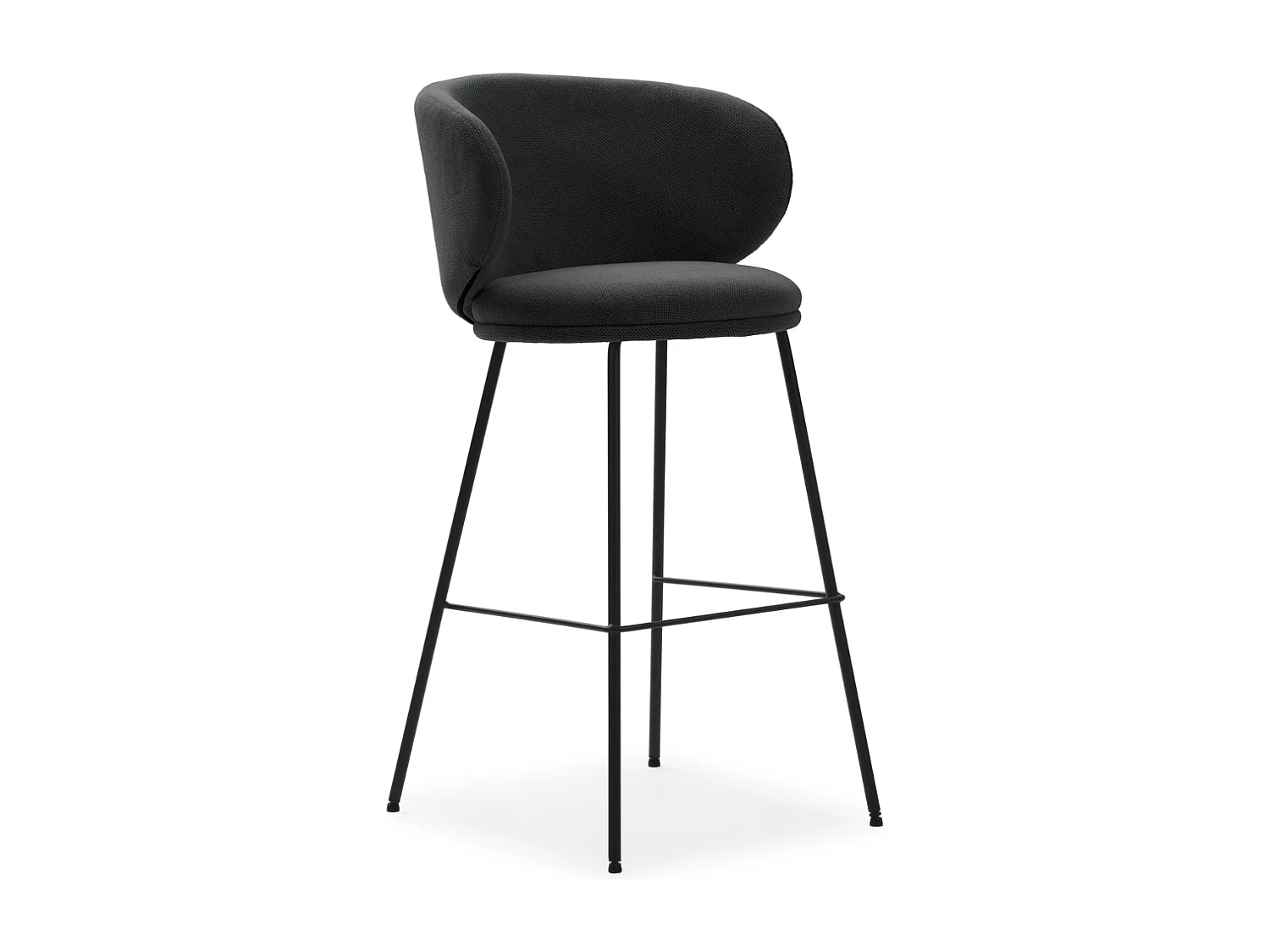 Lot de 2 tabourets en tissu avec pieds en métal noir H65 cm - RUSH