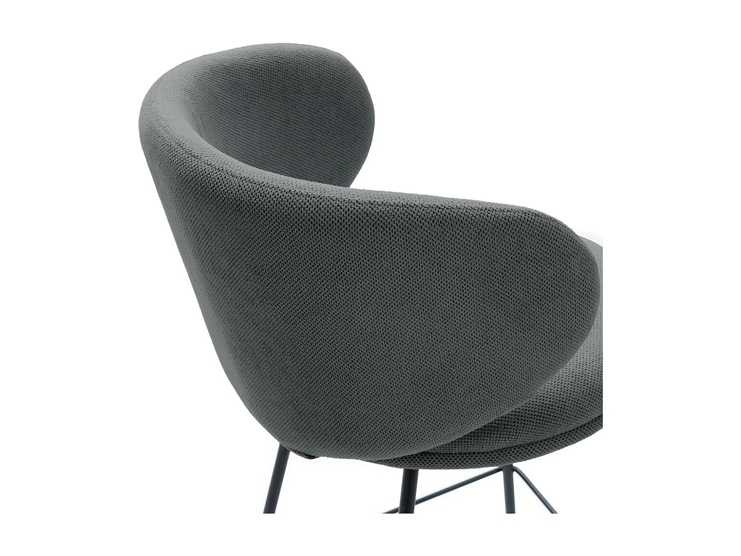 Lot de 2 tabourets en tissu avec pieds en métal noir H65 cm - RUSH